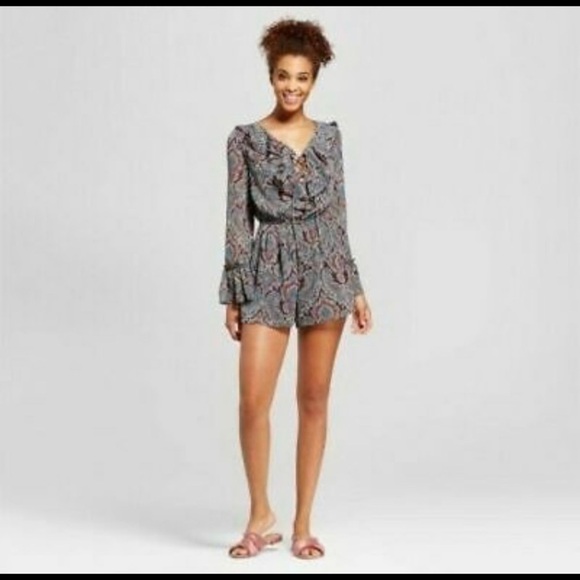 XHILARATION Junior Paisley Print Romper - Picture 1 of 2